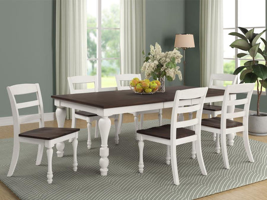 Madelyn - Madelyn Dining Table with Extension Leaf Dark Cocoa and Coastal White