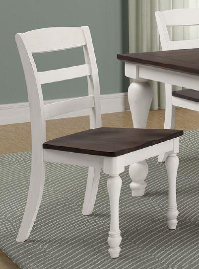 Madelyn - Madelyn Ladder Back Side Chairs Dark Cocoa and Coastal White (Set of 2)