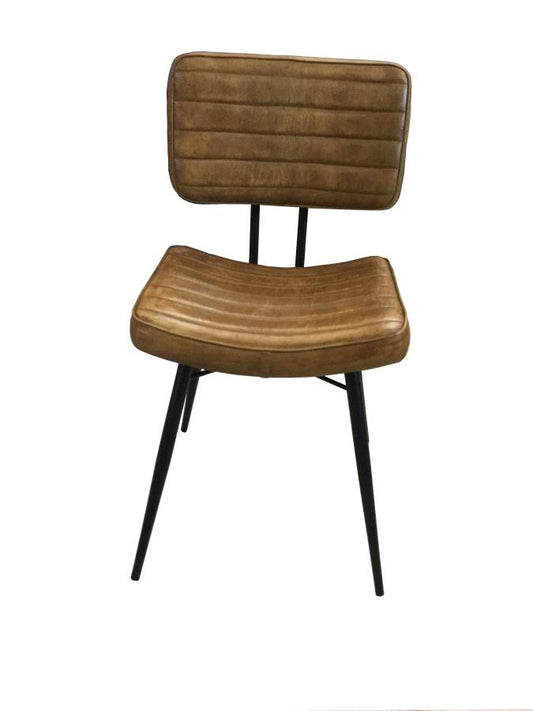 Misty - Misty Padded Side Chairs Camel and Black (Set of 2)