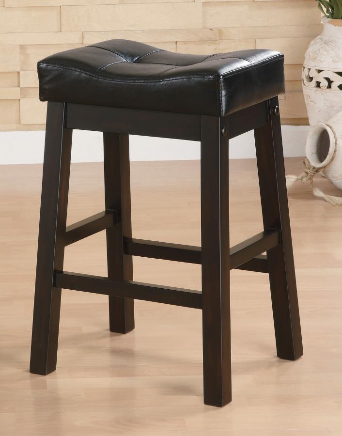 Donald - Donald Upholstered Counter Height Stools Black and Cappuccino (Set of 2)