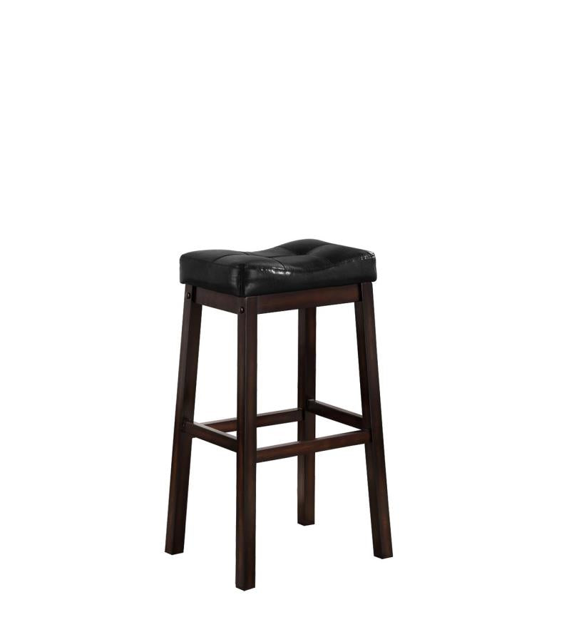 Donald - Donald Upholstered Bar Stools Black and Cappuccino (Set of 2)