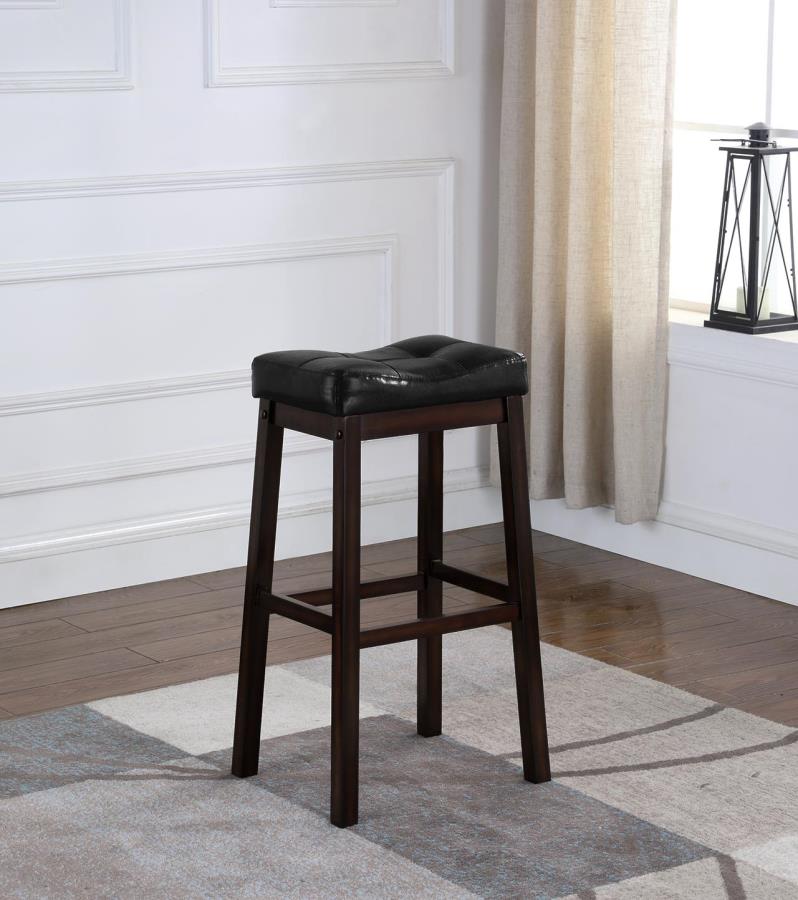 Donald - Donald Upholstered Bar Stools Black and Cappuccino (Set of 2)