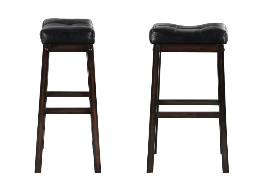 Donald - Donald Upholstered Bar Stools Black and Cappuccino (Set of 2)