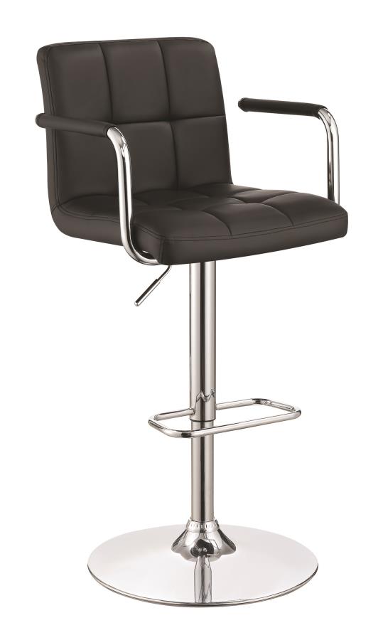 Palomar - Palomar Adjustable Height Bar Stool Black and Chrome