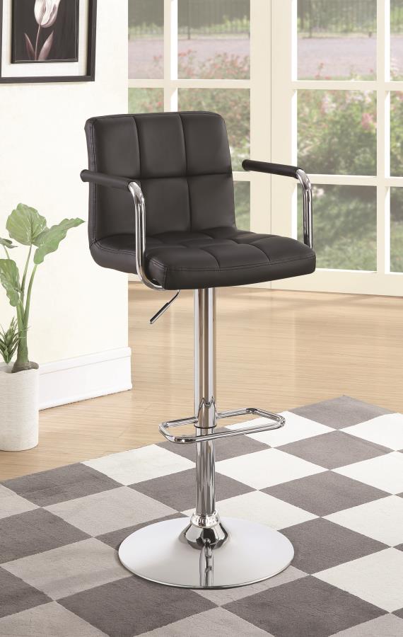 Palomar - Palomar Adjustable Height Bar Stool Black and Chrome