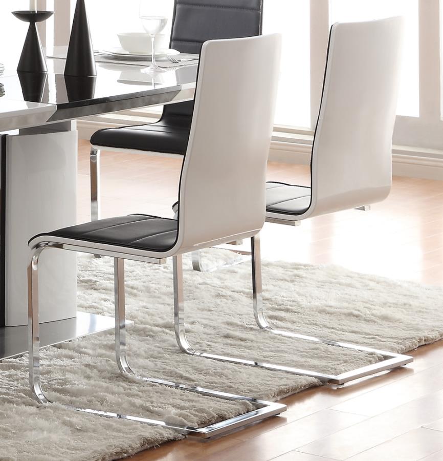 Broderick - Broderick Upholstered Side Chairs Black and White (Set of 4)