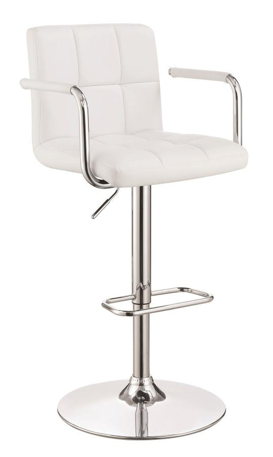 Palomar - Palomar Adjustable Height Bar Stool White and Chrome