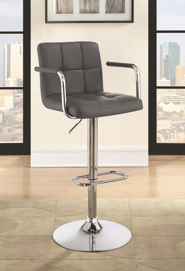 Palomar - Palomar Adjustable Height Bar Stool Grey and Chrome