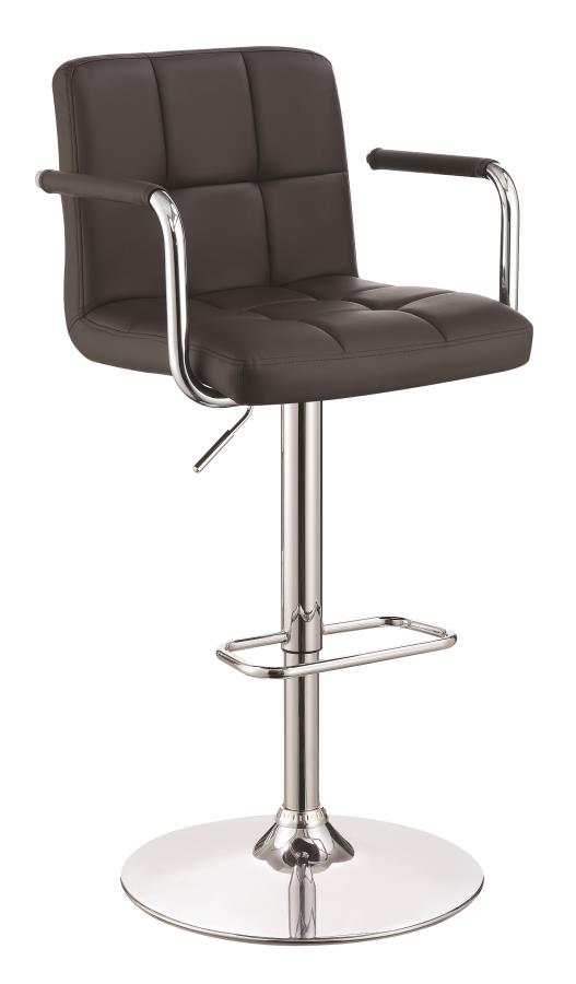 Palomar - Palomar Adjustable Height Bar Stool Brown and Chrome