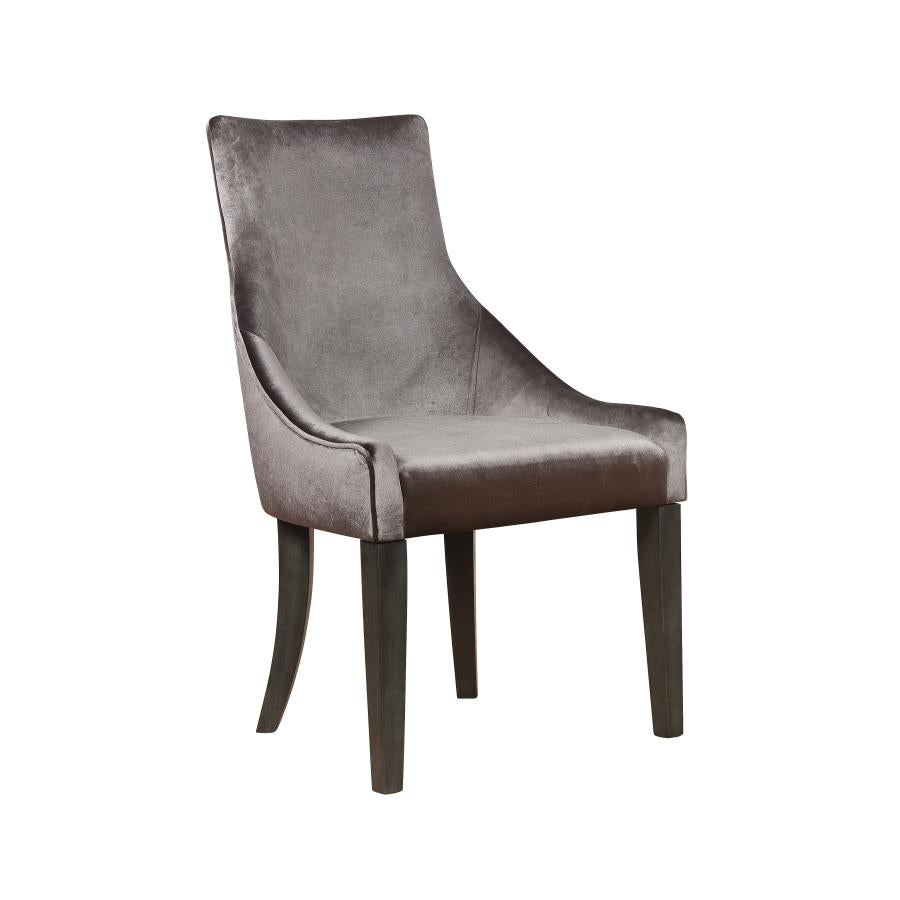 Mindy - Mindy Upholstered Demi Wing Chairs Grey (Set of 2)