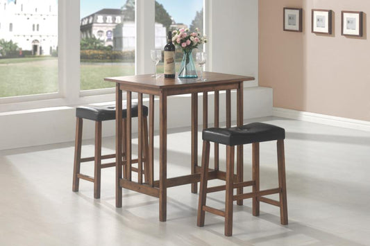 Oleander - Oleander 3-piece Counter Height Set Nut Brown