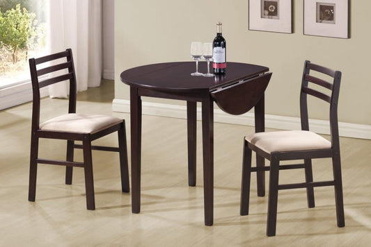 Bucknell - Bucknell 3-piece Dining Set with Drop Leaf Cappuccino and Tan