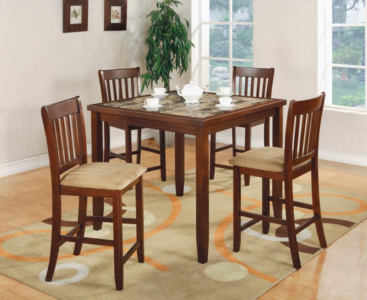Jardin - Jardin 5-piece Counter Height Dining Set Red Brown and Tan