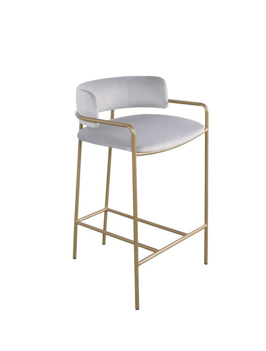 Comstock - Comstock Upholstered Low Back Stool Grey and Gold