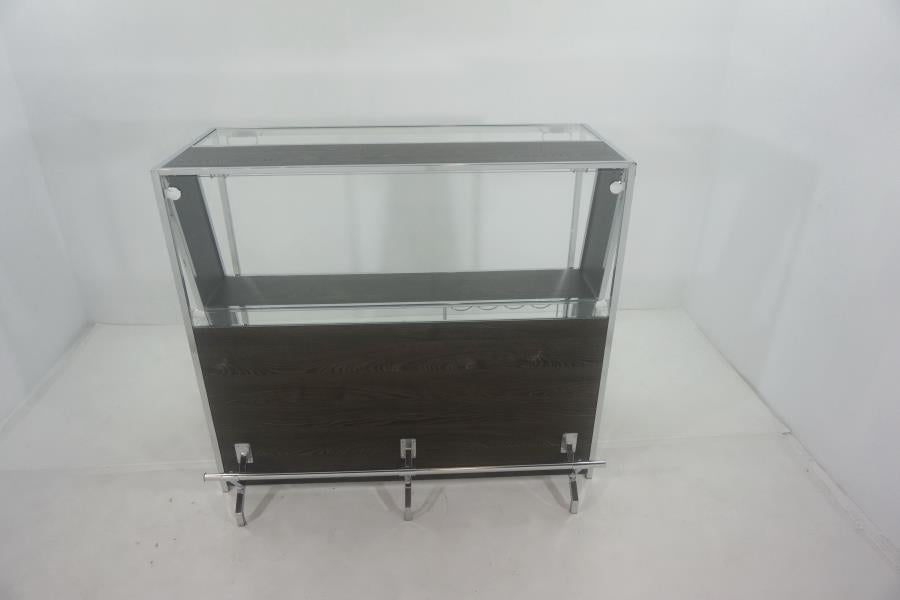 Ridgebrook - Ridgebrook 2-shelf Bar Unit with Footrest Dark Oak
