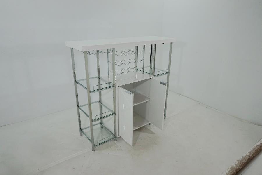 Ferguson - Ferguson 3-tier Bar Unit Black Nickel and Black Oak