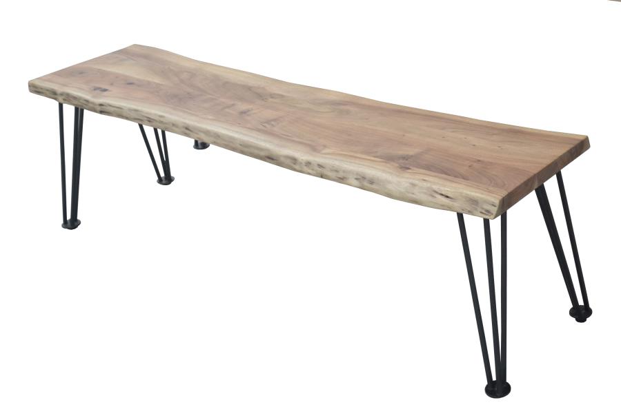 Sherman - Sherman Bench Natural Acacia and Matte Black