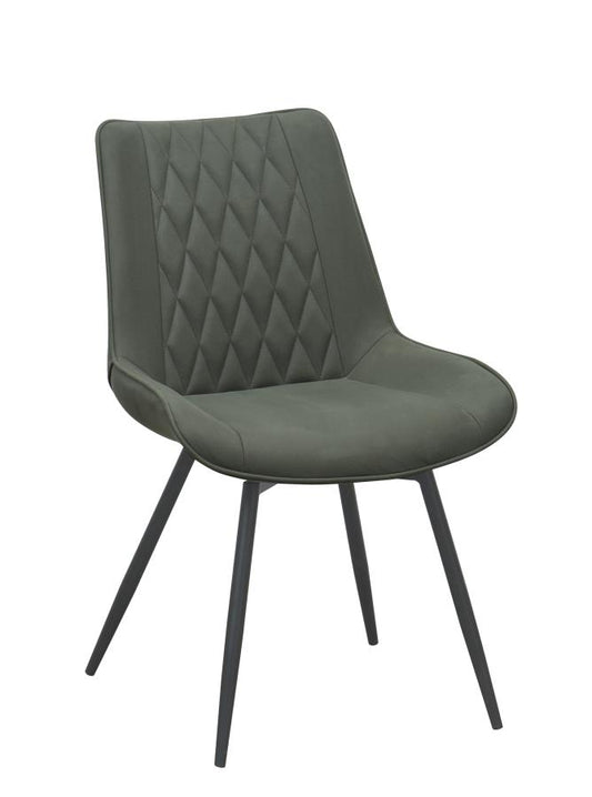 Diggs - Diggs Upholstered Tufted Swivel Dining Chairs Grey and Gunmetal (Set of 2)