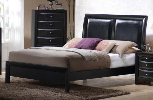 Briana - Briana California King Upholstered Panel Bed Black