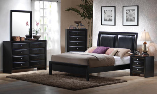 Briana - Briana Panel Bedroom Set with Sleigh Headboard Black