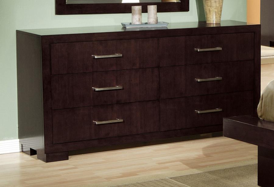 Jessica - Jessica 6-drawer Dresser Cappuccino