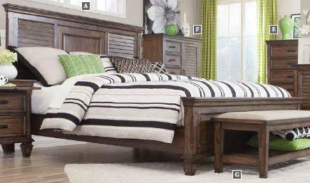 Franco - Franco Eastern King Panel Bed Burnished Oak