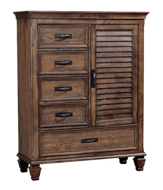 Franco - Franco 5-drawer Door Chest Burnished Oak