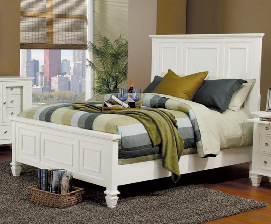 Sandy Beach - Sandy Beach Eastern King Panel Bed with High Headboard White