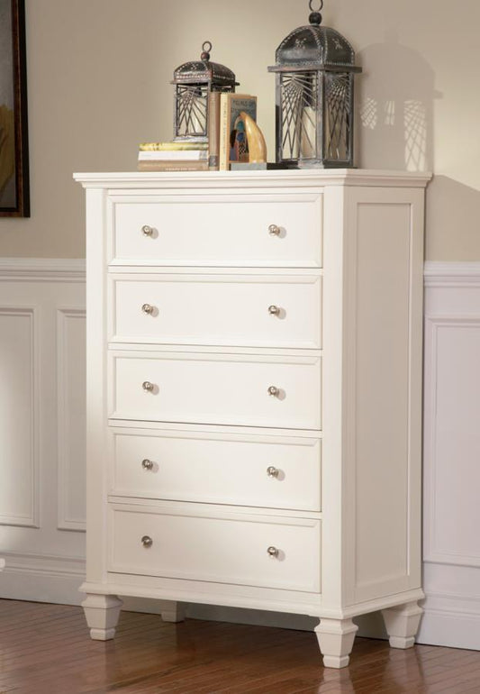 Sandy Beach - Sandy Beach 5-drawer Rectangular Chest White