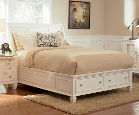 Sandy Beach - Sandy Beach Eastern King Storage Sleigh Bed White