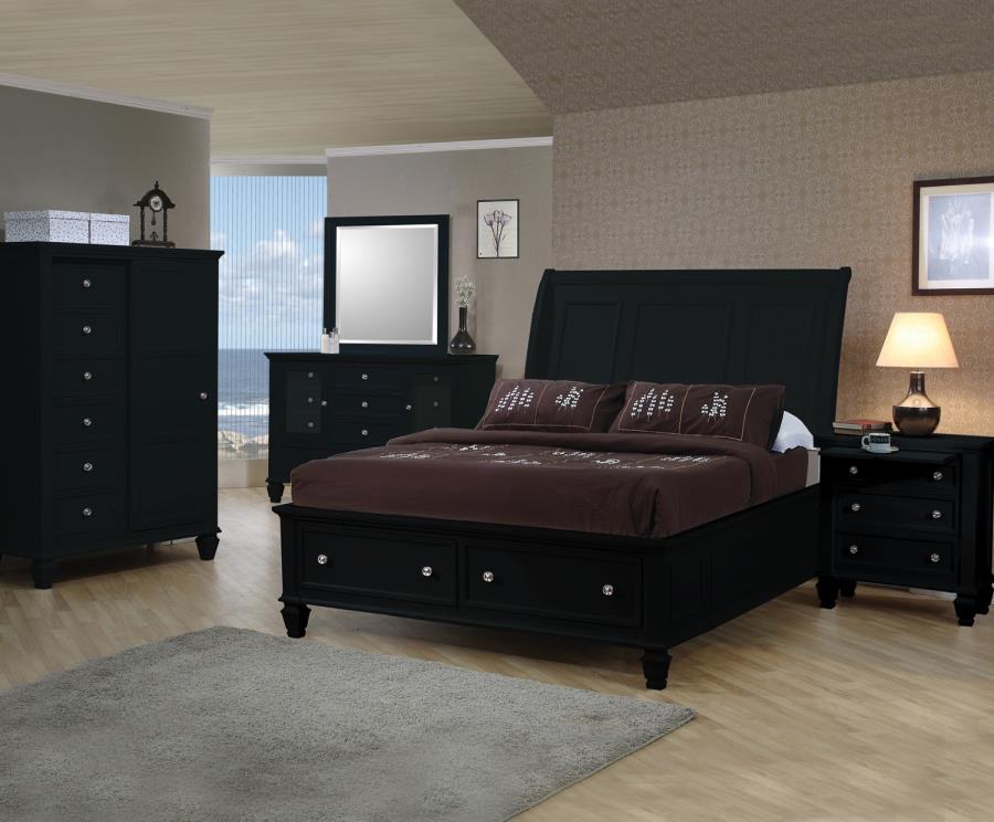 Sandy Beach - Sandy Beach California King Storage Sleigh Bed Black