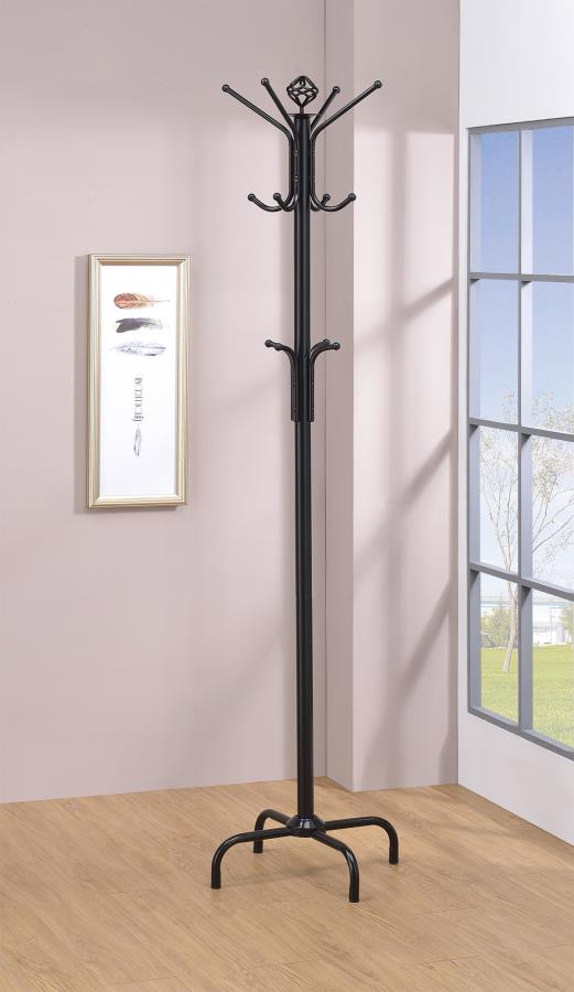 Collier - Collier 12-hook Coat Rack Black