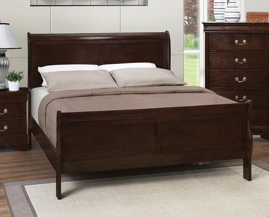 Louis Philippe - Louis Philippe Eastern King Panel Sleigh Bed Cappuccino