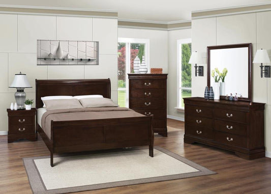 Louis Philippe - Louis Philippe Panel Bedroom Set with High Headboard