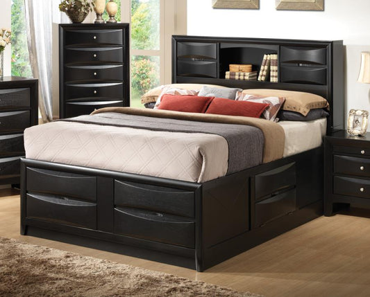 Briana - Briana Eastern King Platform Storage Bed Black