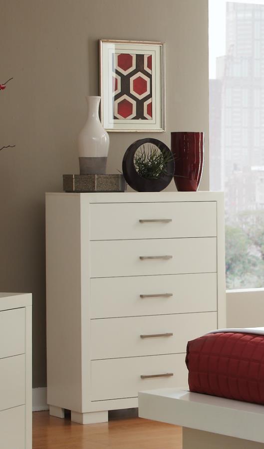 Jessica - Jessica 5-drawer Chest White