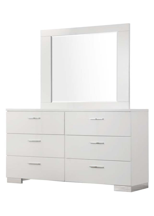 Felicity - Felicity Rectangle Dresser Mirror Glossy White