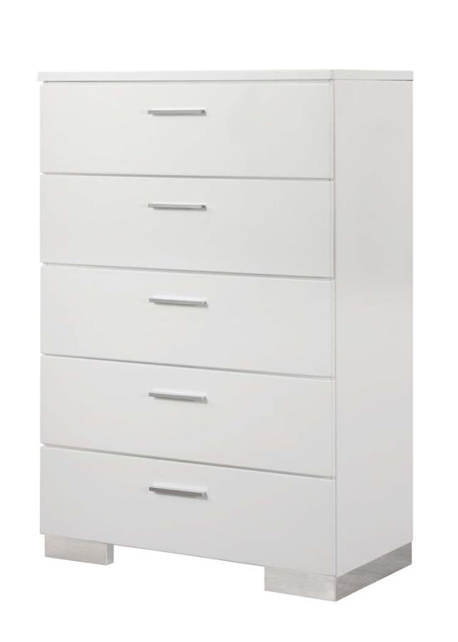 Felicity - Felicity 5-drawer Chest Glossy White