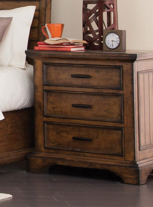Elk Grove - Elk Grove 3-drawer Nightstand Vintage Bourbon