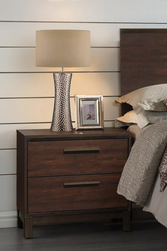 Edmonton - Edmonton 2-drawer Nightstand Rustic Tobacco