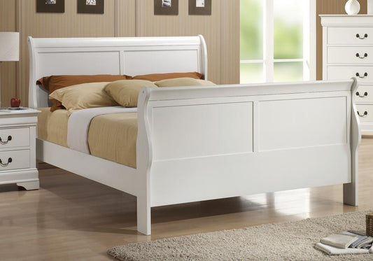 Louis Philippe - Louis Philippe Queen Sleigh Panel Bed White