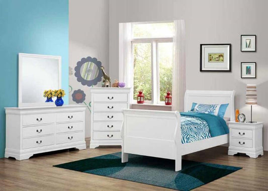 Louis Philippe - Louis Philippe Twin Sleigh Panel Bed White