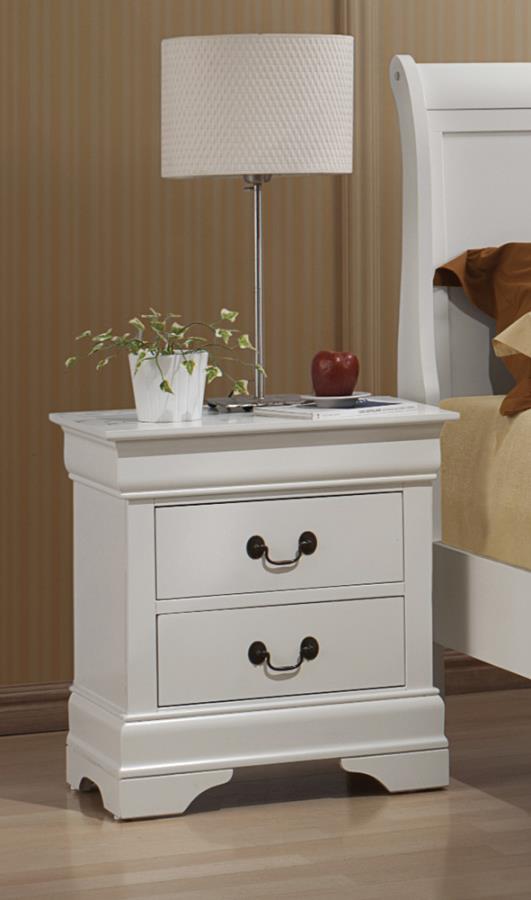 Louis Philippe - Louis Philippe 2-drawer Nightstand White