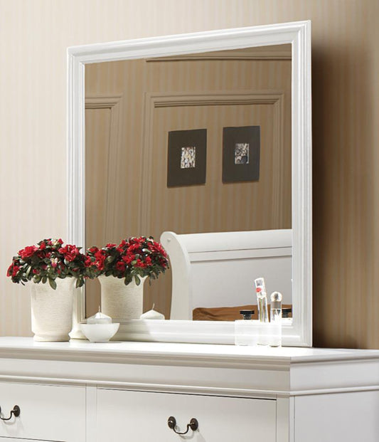 Louis Philippe - Louis Philippe Beveled Edge Square Mirror White