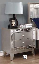 Leighton - Leighton 2-drawer Nightstand Metallic Mercury