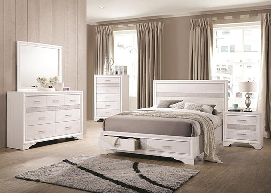 Miranda - Miranda California King 2-drawer Storage Bed White