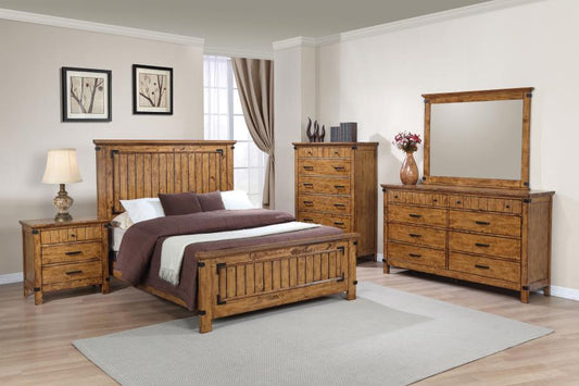 Brenner - Brenner Panel Bedroom Set Rustic Honey