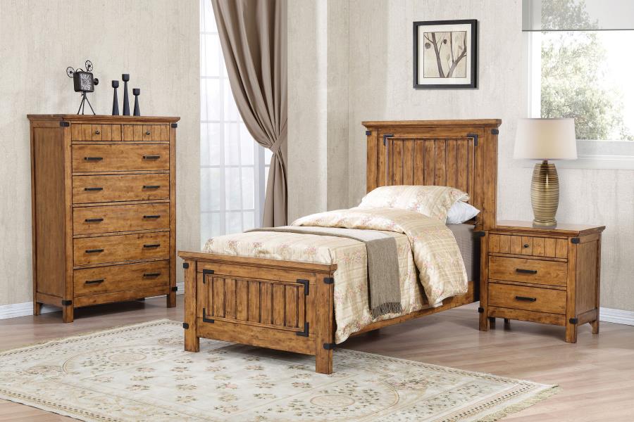 Brenner - Brenner Panel Bedroom Set Rustic Honey