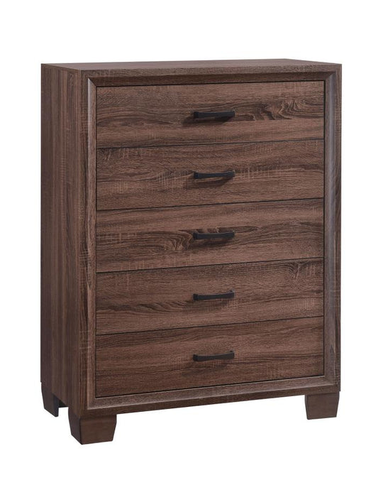 Brandon - Brandon 5-drawer Chest Medium Warm Brown