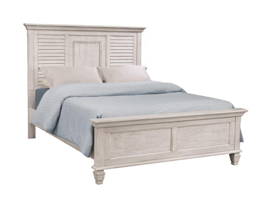 Franco - Franco Eastern King Panel Bed Antique White